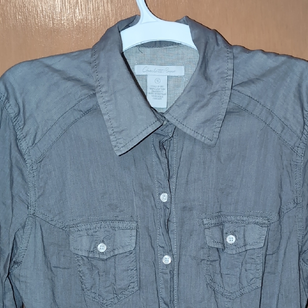 Grey Button-Up Shirt - Picture 3 of 6